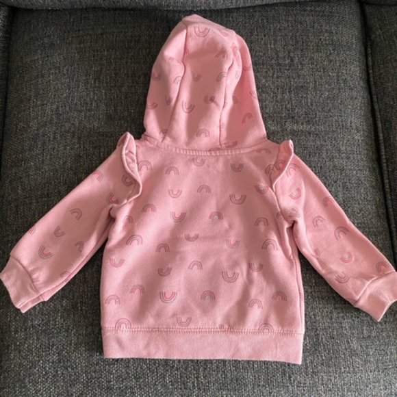 Pink Baby Sweatshirt with Rainbows 12M - Picture 2 of 3